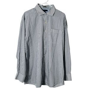 Tommy Hilfiger Striped Dress Shirt Lightweight Cotton Regular Fit Size 17 34-35‎